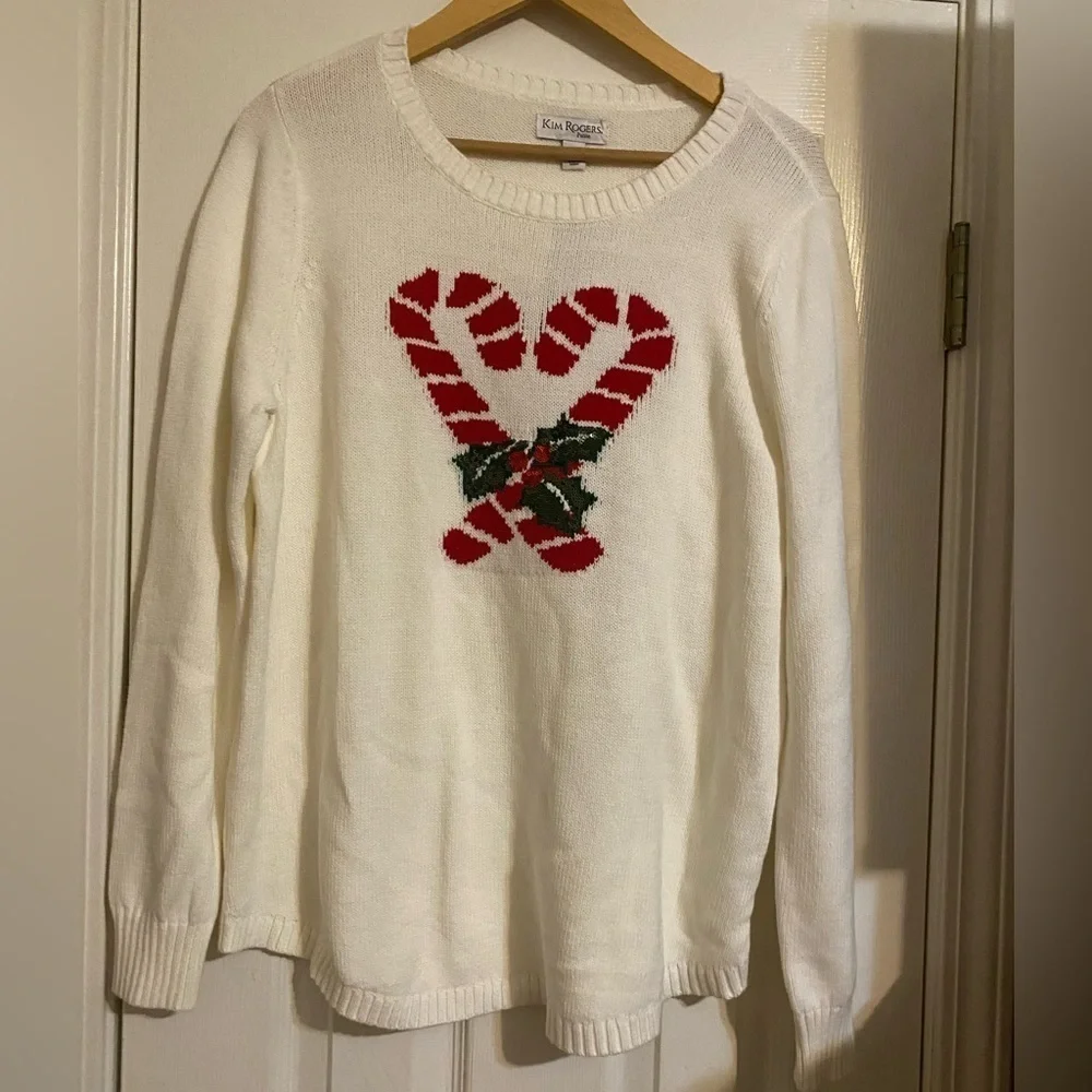 NWT Candy Cane Sweater - Petite Large